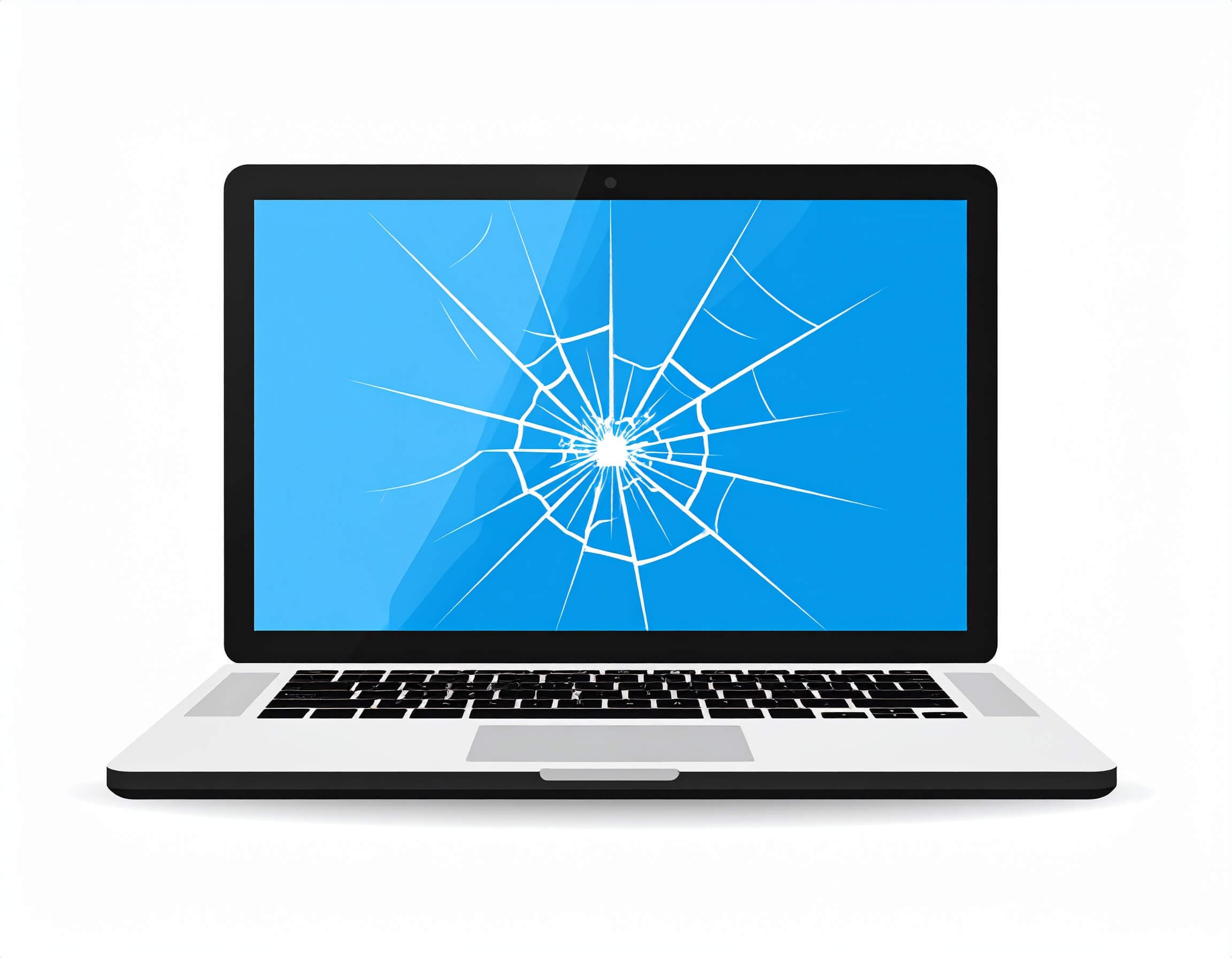 Laptop with cracked screen